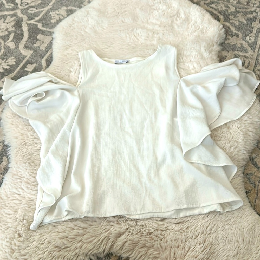 Zara white off the shoulder top -polyester top